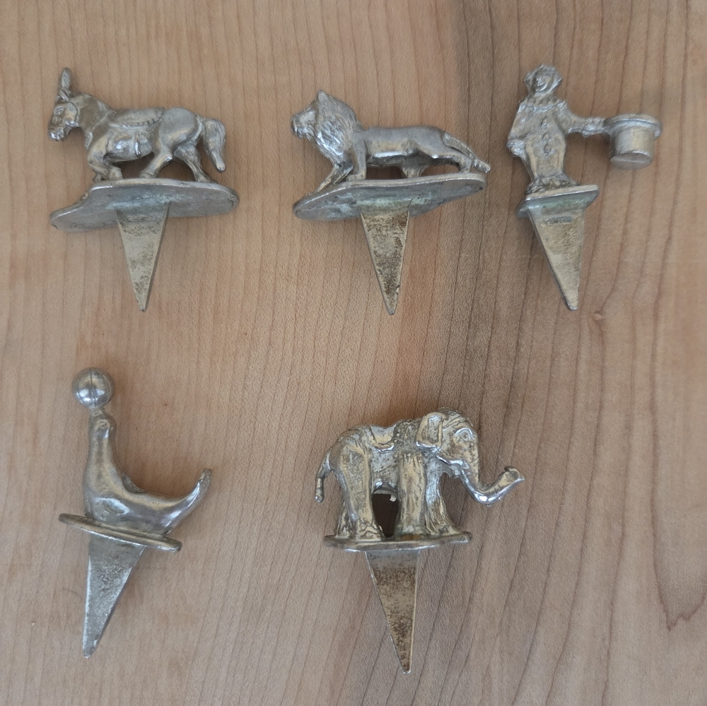 Empire Silver Pewter Circus Birthday Cake Candle Holders - Picture 2 of 9